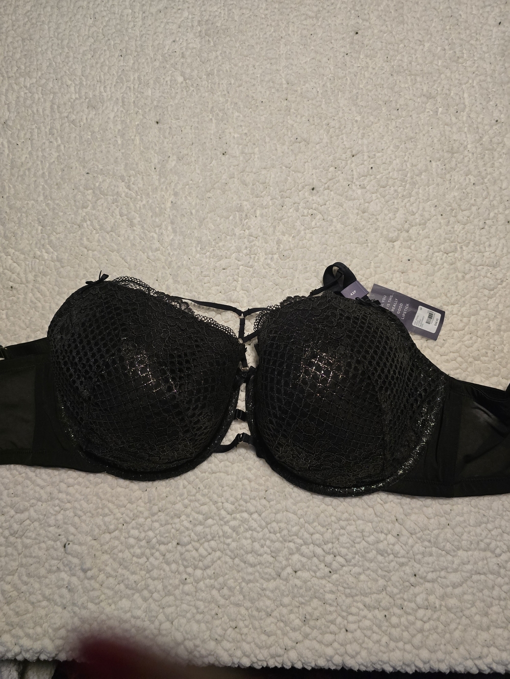 Cacique Black Lace Plunge Bra